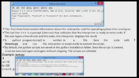 Python Interpreter and interactive mode