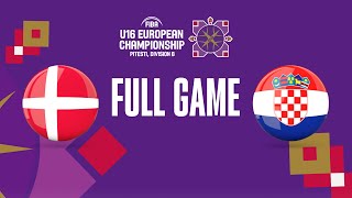 Denmark v Croatia | Full Basketball Game | FIBA U16 European Championship 2023