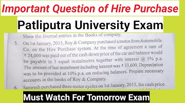 Important Question for B.com | Patliputra University Exam