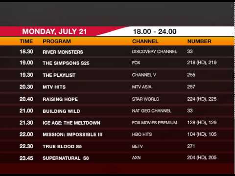 Daily Schedule BIGTV - 21 Juli 2014 (malam)