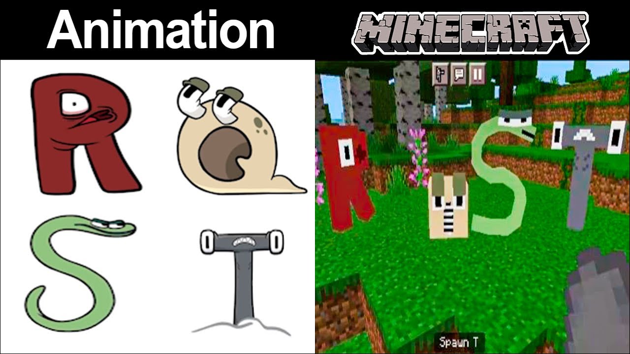 Lore Minecraft Animation RQST Alphabet Lore Animation vs Alphabet Lore Minecraft Version | part5 ...