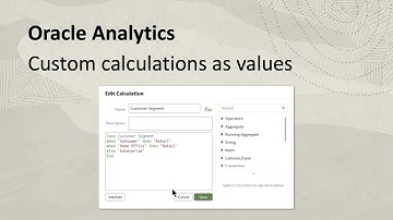 Custom Calculations as Values for Oracle Analytics Parameters