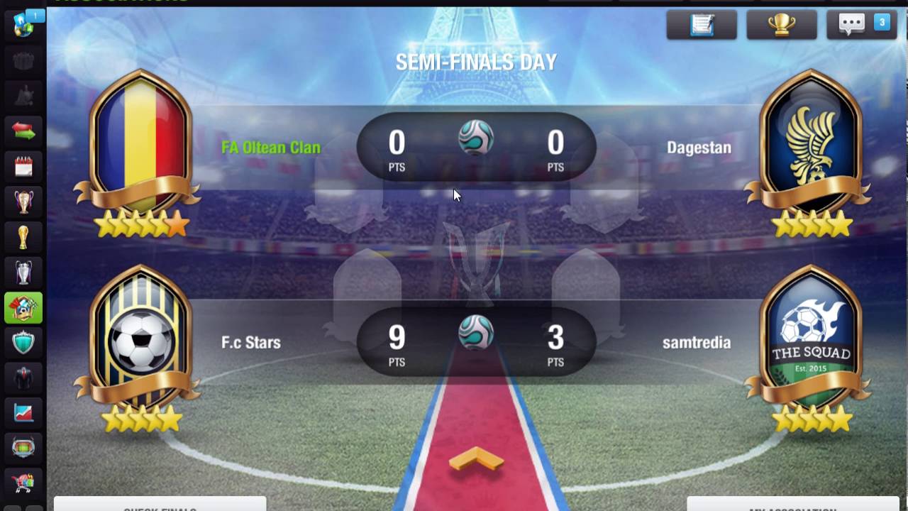 football score Top Eleven | Associations | Road to Final
