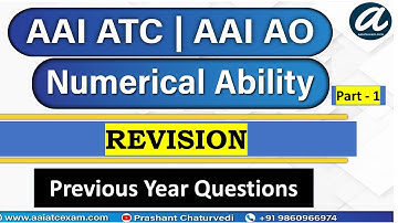 Revision| PYQs | Numerical Ability | AAI ATC & AO Exam 2021 | Ankur Choudhary