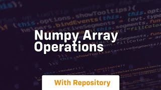 numpy array operations