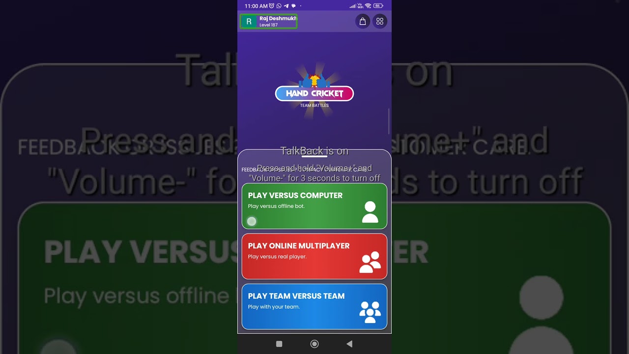 Hand Cricket team battle chapter 1 all features explore 🔥🔥🔥