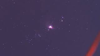 The Orion nebula stellar nursery live from a telescope