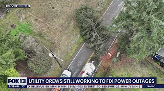Utility crews still working to fix power outages caused by windstorm | FOX 13 Seattle thumbnail