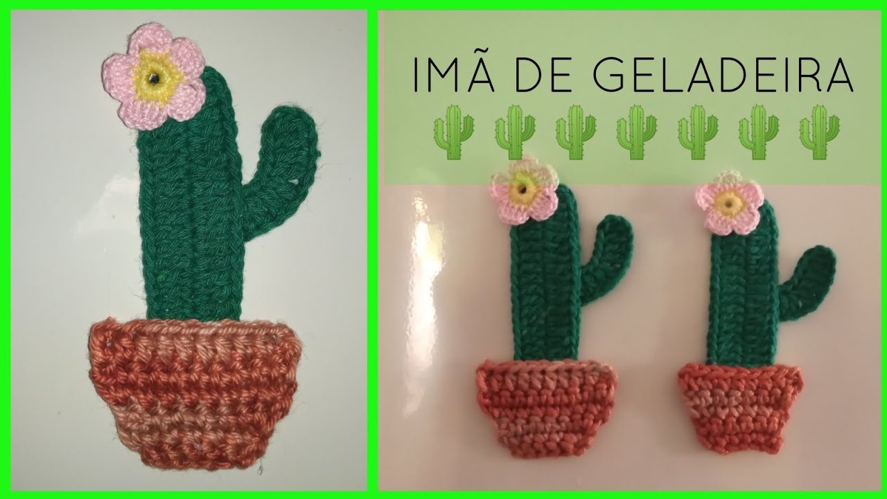 Imã de Geladeira - Cacto com Flor (Passo a passo) #façavocêmesmo #trabalheemcasa