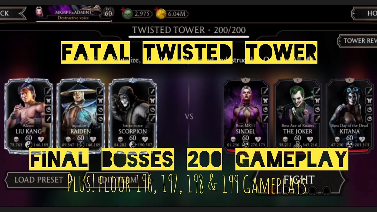 Fatal Twisted Tower 200: Final Bosses Gameplay + Rewards + Floors 196, 197, 198 & 199 Gameplays