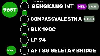 Full Tower Transit Bus Service 965T Next stop announcement (BLK 608 → Sengkang INT) News