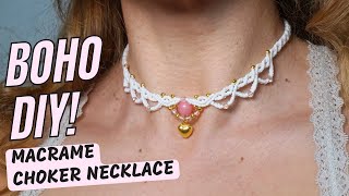Gentle Micro Macrame Choker Necklace Easy Step by Step Tutorial