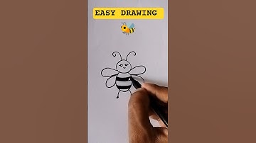 How to draw Honey Bee 🐝 | Easy drawing for beginners | Simple draw and color #shorts #honeybee #art