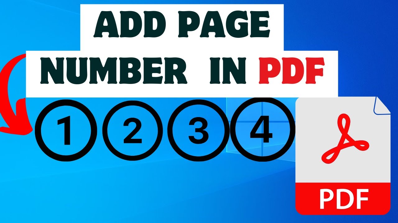 How To Add Page Number In PDF File #pdftutorial - YouTube