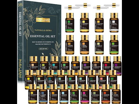 Великий Подарунковий набір Натуральних Ефірних Масел Оригінал 35 шт Premium Essential Oils MAYJAM, видео 1