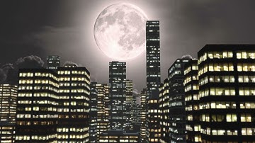 Full Moon Buildings Window Green Screen Free Background Videos, No Copyright | All Background Videos