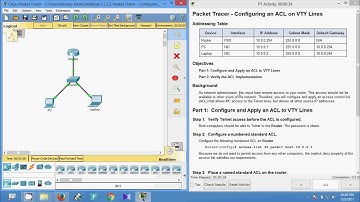 7.2.3.3 Packet Tracer - Configuring an ACL on VTY Lines