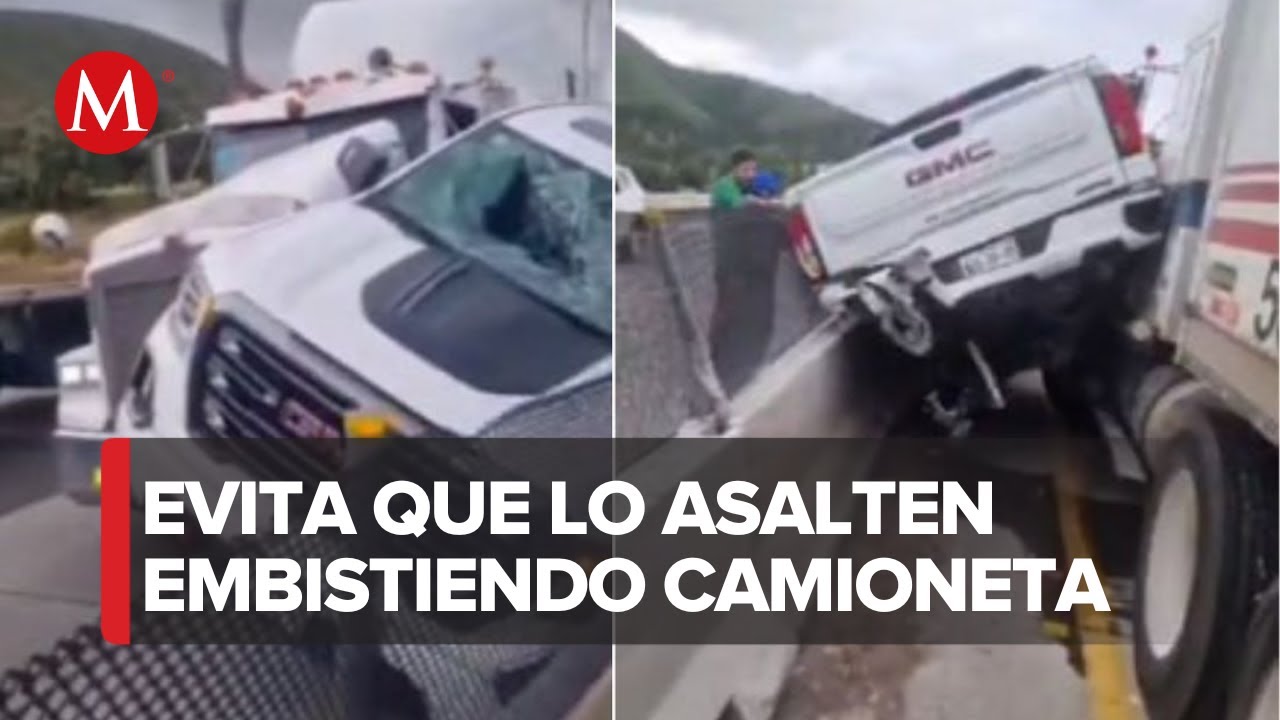 Conductor de tráiler embiste a delincuentes y evita asalto en autopista Arco Norte