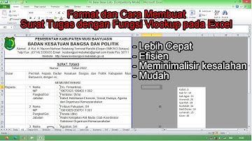 Format dan Cara Membuat Surat Tugas Menggunakan Fungsi Vlookup pada Microsoft Excel
