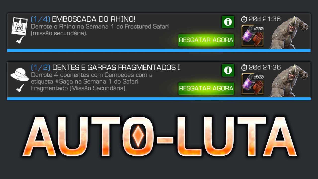 Faz os OBJETIVOS do SAFÁRI Fragmentado em AUTO-Luta! | Rino 7 Estrelas de PRIMEIRA APARIÇÂO