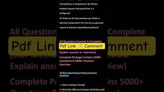 Java Automation Testing Interview Questions Answers #java #automationtesting #selenium #testingjobs