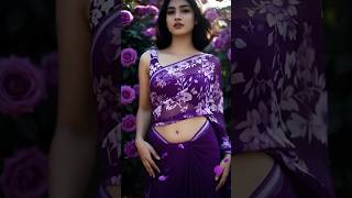 Purple Rose Aesthetic Cinematic Ultra Realistic Saree Portrait