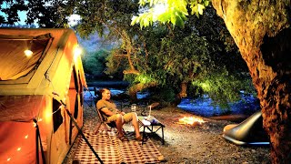 Relaxing Camping Trip by the Kern River in California /Silent Camping ASMR (part 1)
