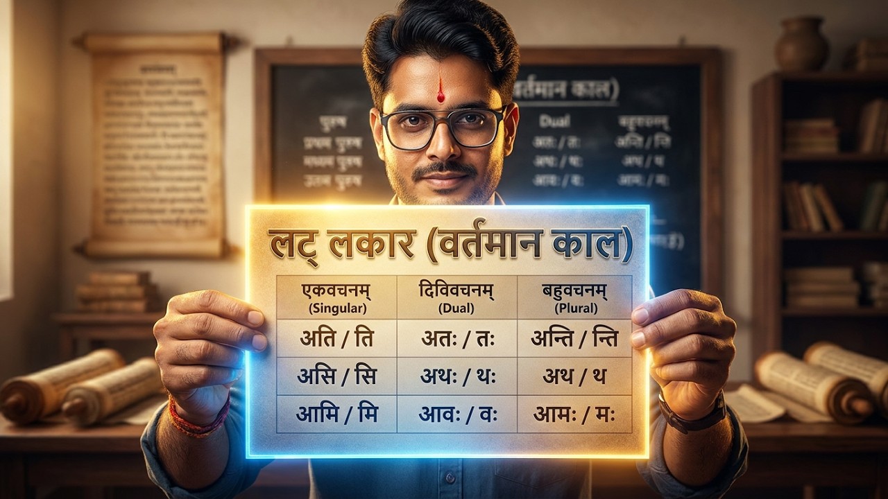 Sanskrit Dhatu Roop Lat Lakar: The Best Trick to Understand Present Tense (video lesson)