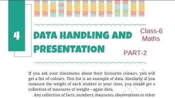 (PART-2)  Data Handling and Presentation/ Class-6 Maths NCERT Chapter-4 Ganita Prakash Solution 