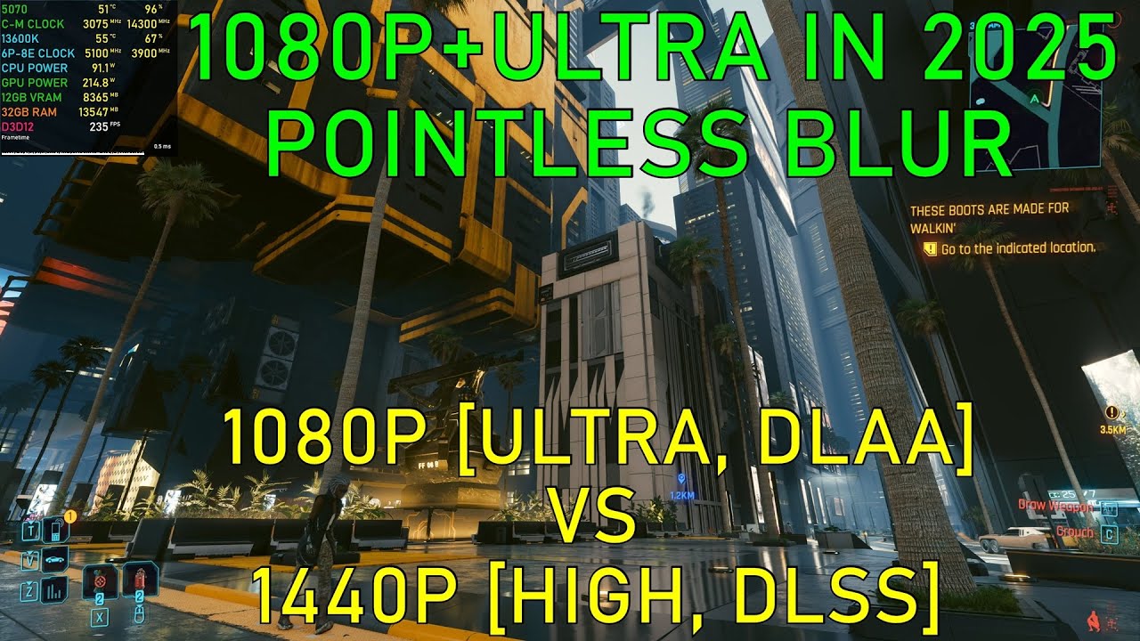 1080P (Ultra-DLAA) vs 1440P (High-DLSS) = 1080P is unnecessary in 2025