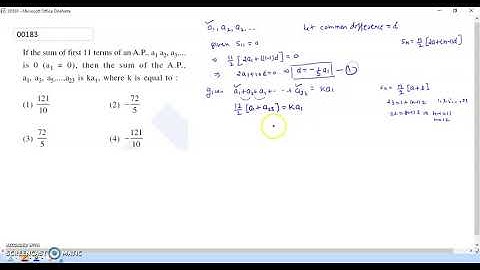 JEE MAIN 02 SEPTEMBER 2020 SIFT II MATHEMATICS VIDEO SOLUTION SEQUENCE AND SERIES