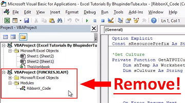 How to remove funcres xlam excel