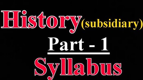 HISTORY SUBSIDIARY BA PART -1 SYLLABUS ।GRADUATION । BRABU