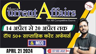 Weekly Current Affairs | 14 April to 20 April 2024 | Current Affairs MCQ | Mahendras