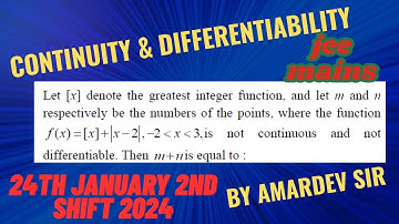 continuity and differentiability 24th jan 2nd shift 2025