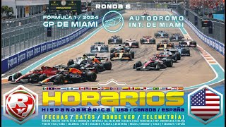 Horarios Fórmula 1 Hispanoamérica GP de MIAMI 2024 / ¡NO TE LO PIERDAS!