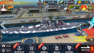 Warship Battle: LION STRIKE Battleship in Boss Attack gameplay. screenshot 1