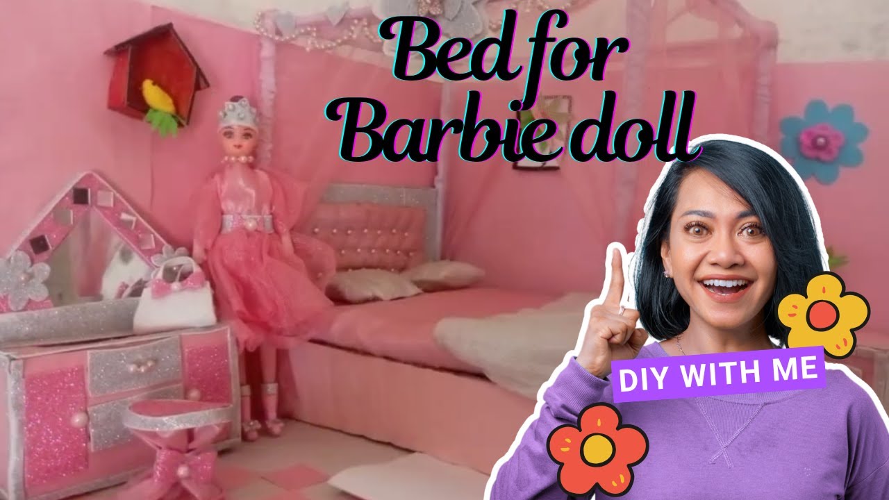 How to make Barbie Doll Bed | Home Ideas | DIY Decorations Ideas - YouTube