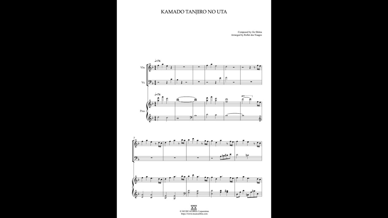 TRIO 楽譜] 竈門炭治郎のうた(Kamado Tanjiro no Uta) - ヴァイオリン