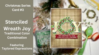 Stenciled Wreath | Taylored Expressions | Christmas Card 3 | 2023