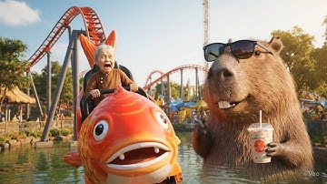 Capybara và bà chơi cá chép nhào lộn siêu cao #capybara