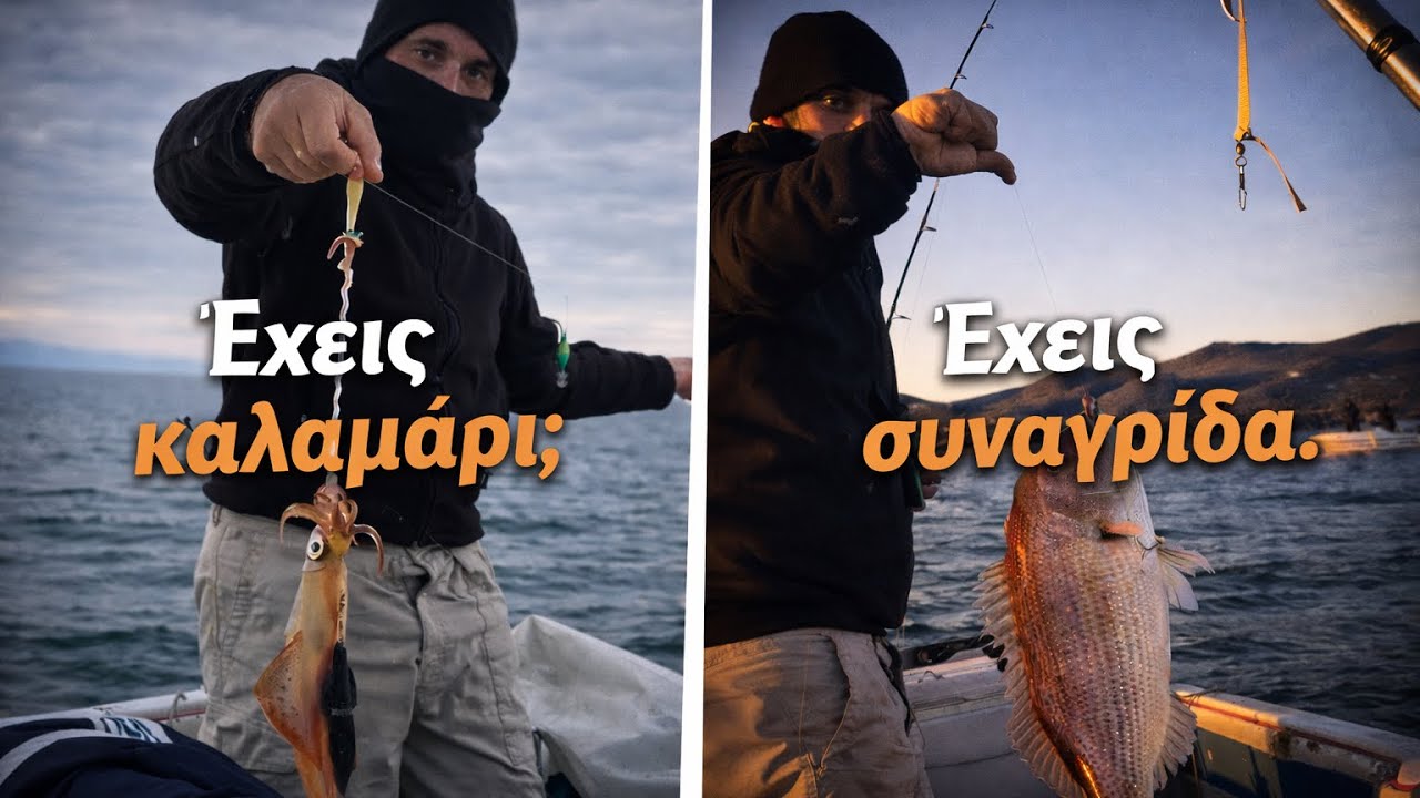 Καθετη για καλαμάρια (squid game) και Συναγρίδα (dentex)  έκπληξη στον Παγασητικο