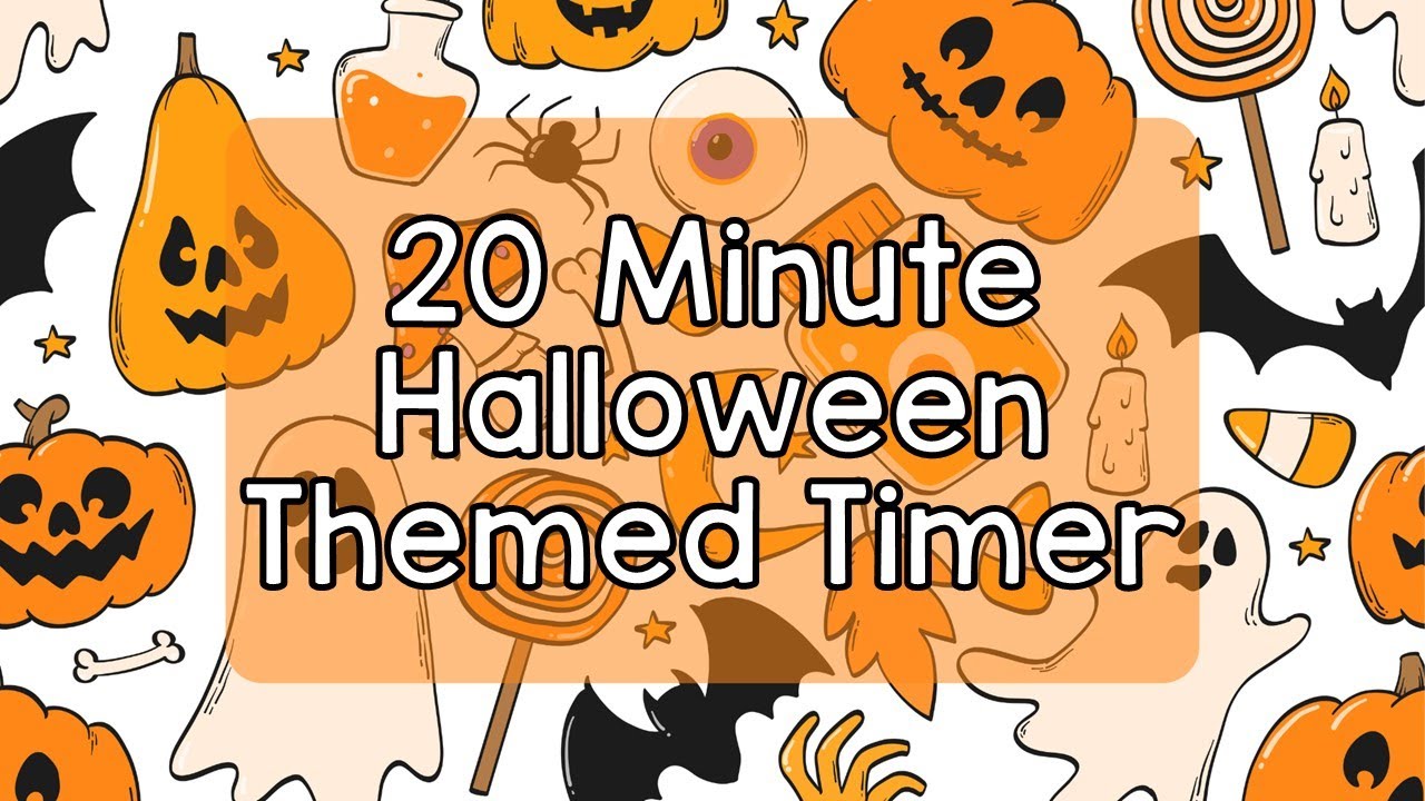 20 Minute Timer - Orange Halloween Theme - Calm Ending Chime Notification - Cute Halloween Aesthetic