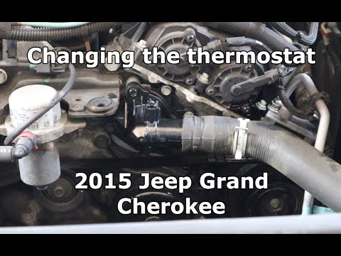 Changing the thermostat in a 2015 Jeep Grand Cherokee (P0128) - YouTube