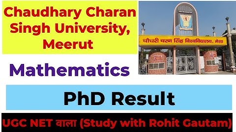 CCSU, MEERUT II PHD RESULT DECLARED II MATHEMATICS PHD RESULT II CHAUDHARY CHARAN SINGH UNIVERSITY