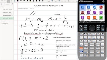 HP Prime Onenote Parallel and Perpendicular Lines