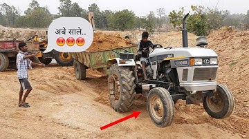 Eicher 380 Super Tractor Stuck With Overloaded Trolley | Jcb Videos | All about Tractors and Jcb