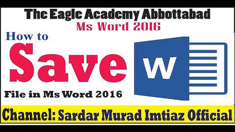 How to save file in MS Word 2016