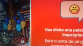 siendo suspendido en club penguin