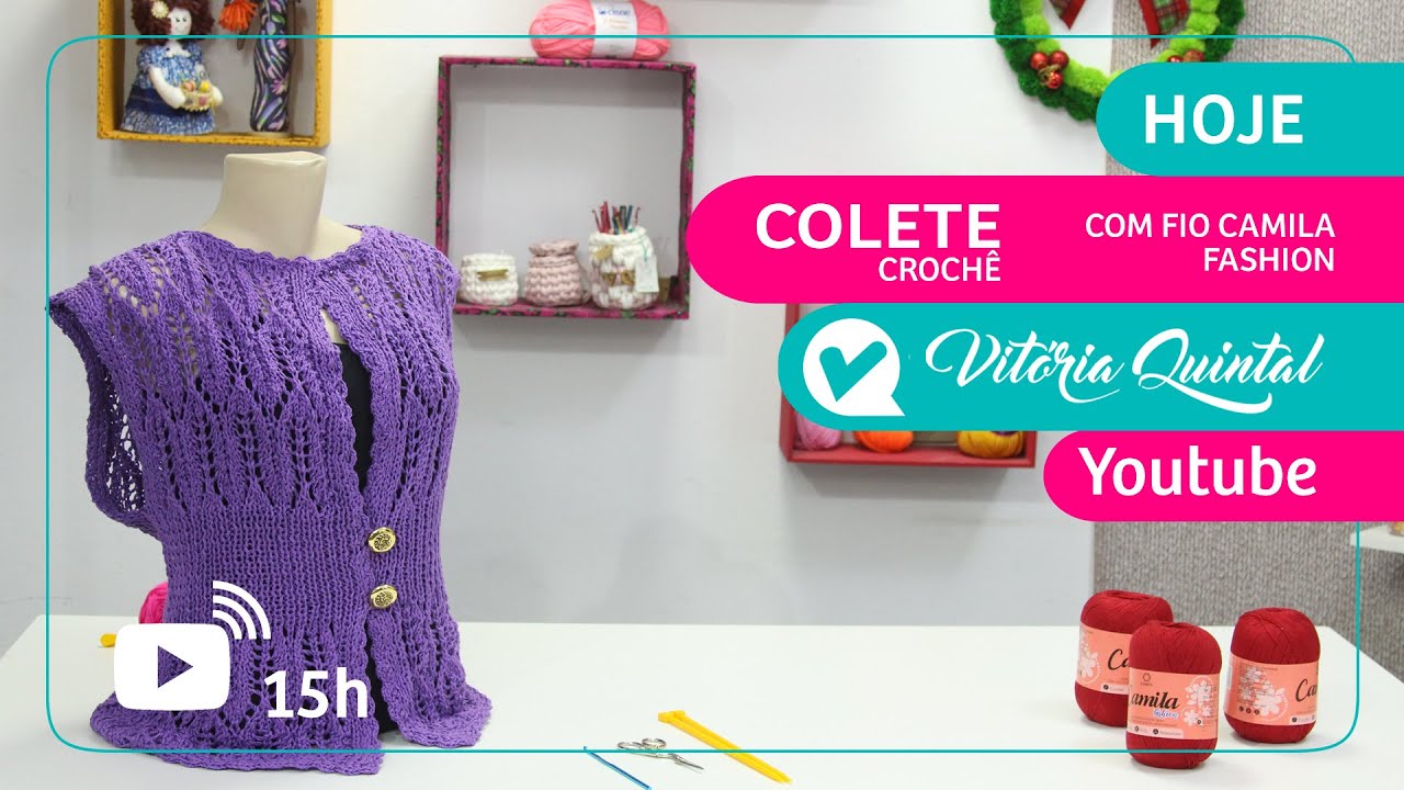 Aprenda a fazer um Colete em TRICÔ com Vitória Quintal #Coatscorrente #Knitting #tejer #crochet